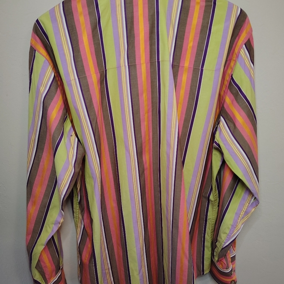 Robert Graham Men's Long Sleeved Shirt Size L Multo Color stripes - Picture 4 of 8